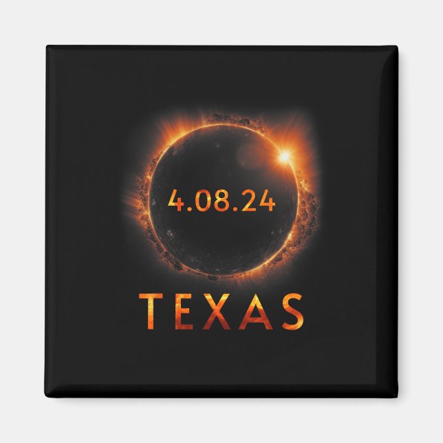 Imã Eclipse Solar Total Abril 8 2024 Eclip Solar Texas (Frente)