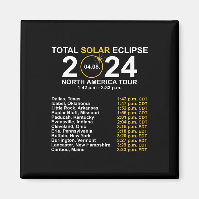 Imã Eclipse Solar Total Abril 8 Caminho Do Eclipse (Frente)
