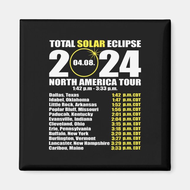 Imã Eclipse Solar Total Abril 8 Caminho Do Eclipse 3 (Frente)