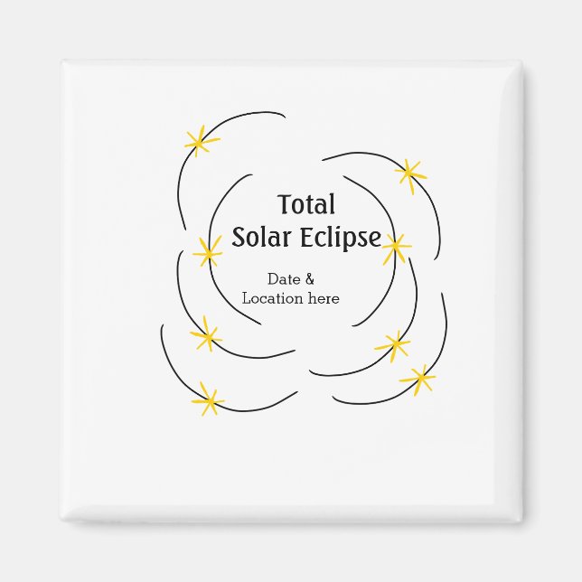 Imã eclipse solar total adicionar data localização met (Frente)