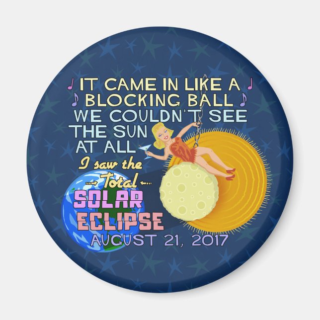 Imã Eclipse Solar Total agosto 21 2017 Funny Americana (Frente)
