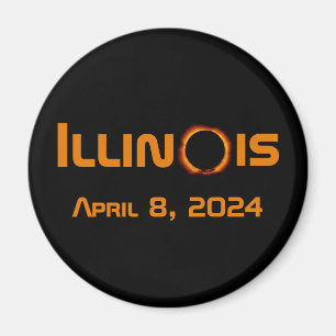 Imã Eclipse Solar Total de 2024 Illinois