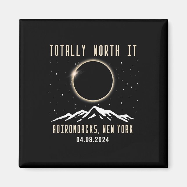 Imã Eclipse Solar Total de Nova Iorque 2024 (Frente)
