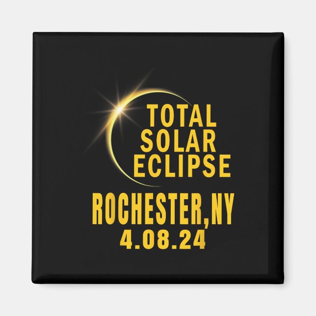 Imã Eclipse Solar Total de Rochester Ny Solar 2024 (Frente)