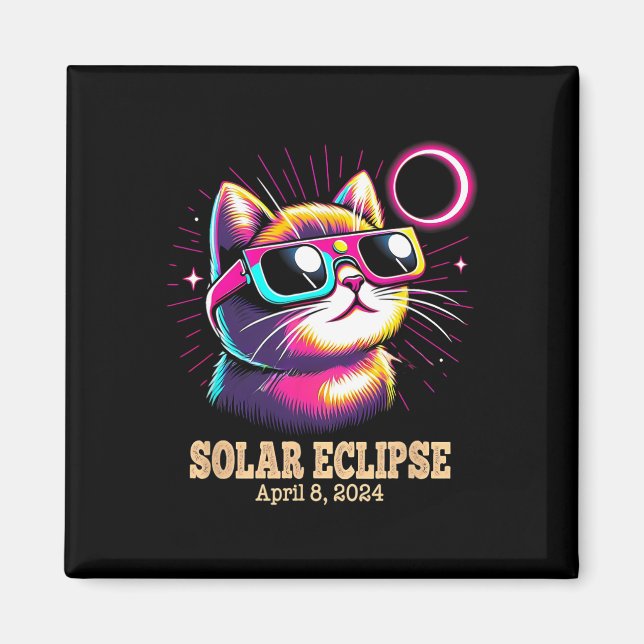 Imã Eclipse Solar Total do Gato 8 de abril (Frente)