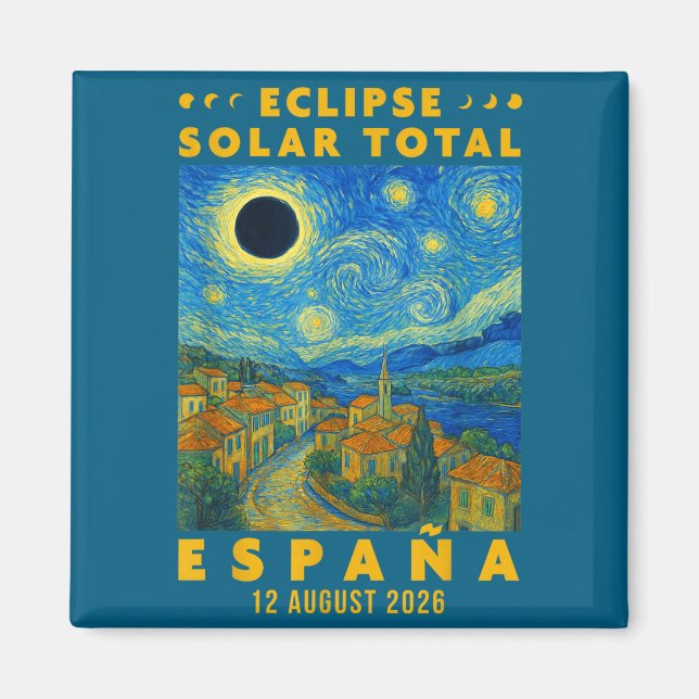 Imã Eclipse Solar Total Espanha 2026 (Frente)