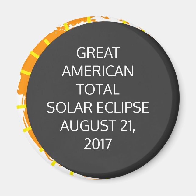 Imã Eclipse Solar Total excelente Americano personaliz (Frente)