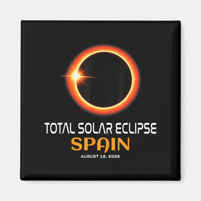 Imã Eclipse Solar Total na Espanha 2026 12 de Agosto (Frente)