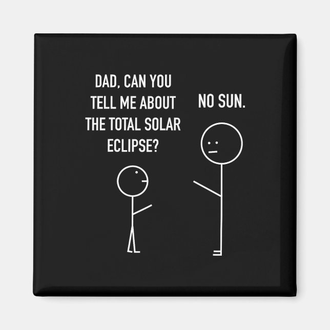 Imã Eclipse Solar Total Stick Figura Humor Astrologia  (Frente)