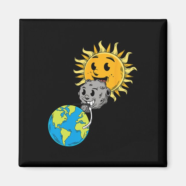 Imã Eclipse Solar Total Terra Lua Sol Photobomb Lover (Frente)
