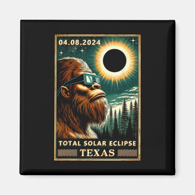 Imã Eclipse Solar Total Texas 2024 Gle Eclipse Bigfoot (Frente)