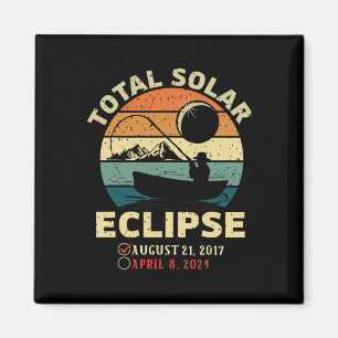 Imã Eclipse Solar Vintage 2024 Totalidade Pesca Abril