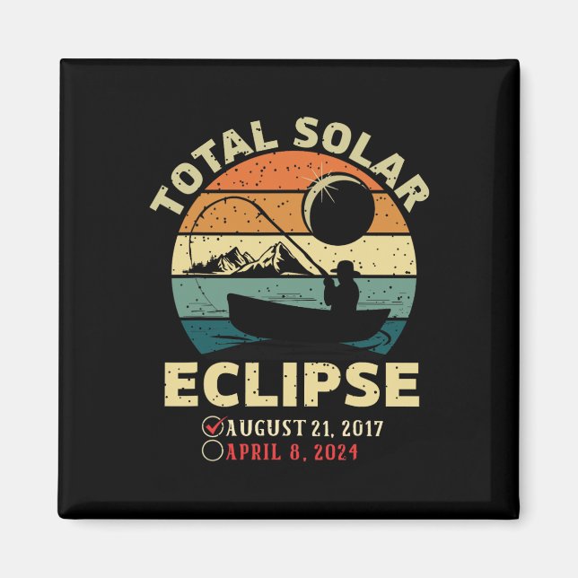 Imã Eclipse Solar Vintage 2024 Totalidade Pesca Abril  (Frente)