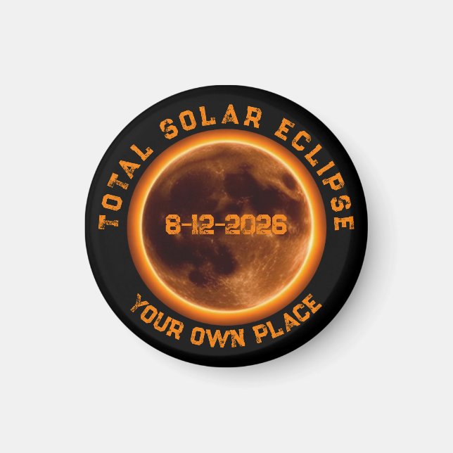 Imã Eclipse Total do Sol 12 de Agosto de 2026 (Frente)