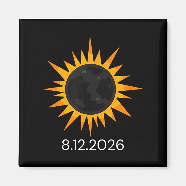 Imã Eclipse Total do Sol Engraçado 12 de Agosto (Frente)