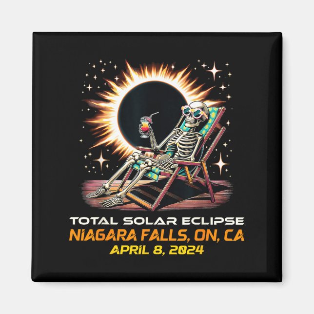 Imã Eclipse Total do Sol Esqueleto Niagara Falls Ontár (Frente)