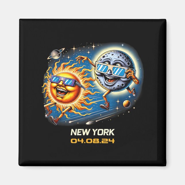 Imã Eclipse Total do Sol Humor Nova York Ny (Frente)