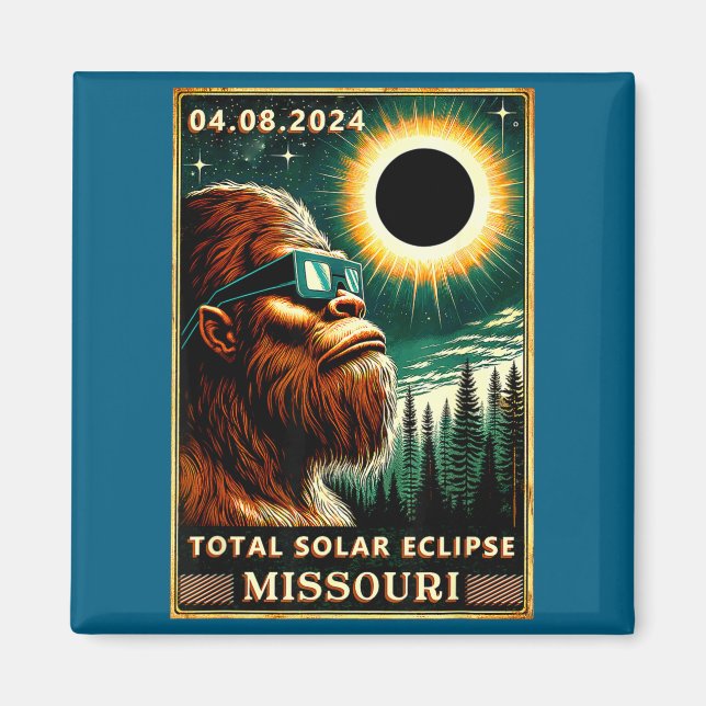 Imã Eclipse Total do Sol Missouri Ilustração do Pé Gra (Frente)