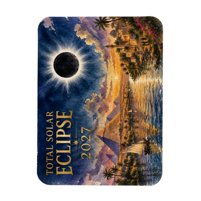 Ímã Eclipse Total Solar 2027 Egito (Vertical)