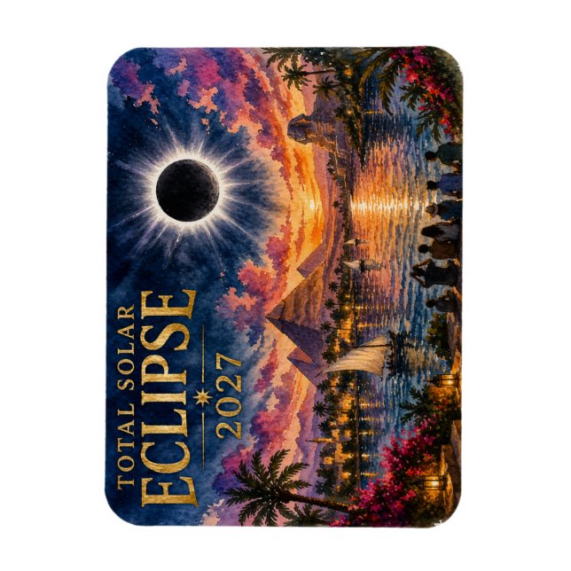 Ímã Eclipse Total Solar 2027 Egito (Vertical)
