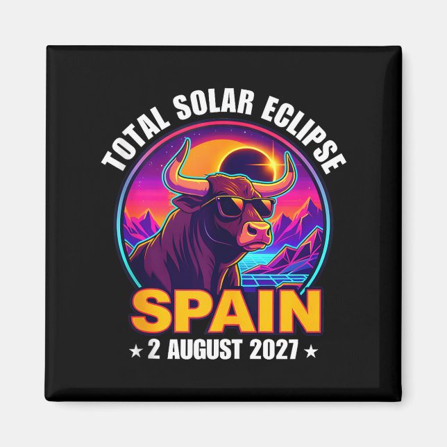 Imã Eclipse Total Solar Gráfico Espanha Agosto (Frente)