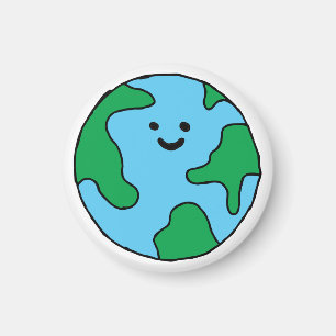 Imã Ecoamigo do Mundo Ícone Feliz Terra Clipart Ecofri