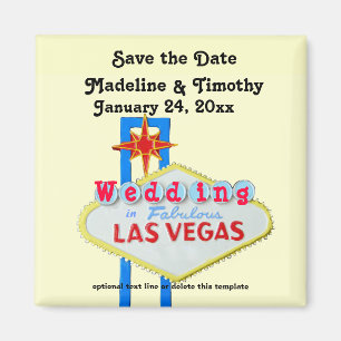 Imã Economias de Las Vegas o sinal de néon Wedding da
