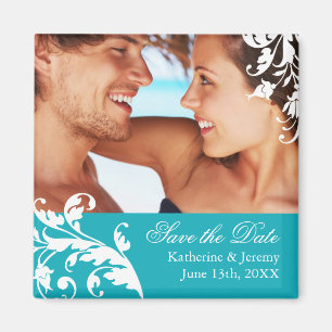 Imã Economias de turquesa o ímã do casamento da data