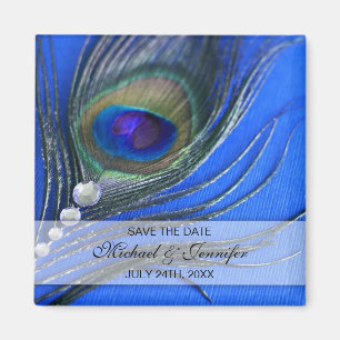 Imã Economias do azul da pena do pavão da jóia a dat