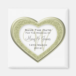 Imã Economias elegantes o branco Dourado do coração 