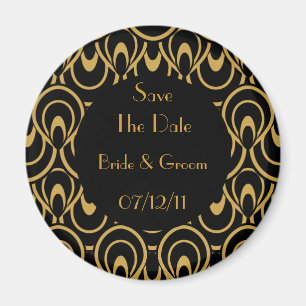 Imã Economias pretas & Dourados elegantes do art deco