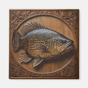 Imã Ecos do rio: Impressão de madeira de Murray Cod,