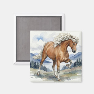 Imã Edda Silver bay Cavalo Islandês nas Montanhas S