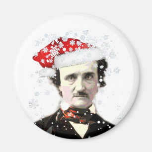 Imã Edgar Allan Poe Christmas Hat Snowflake