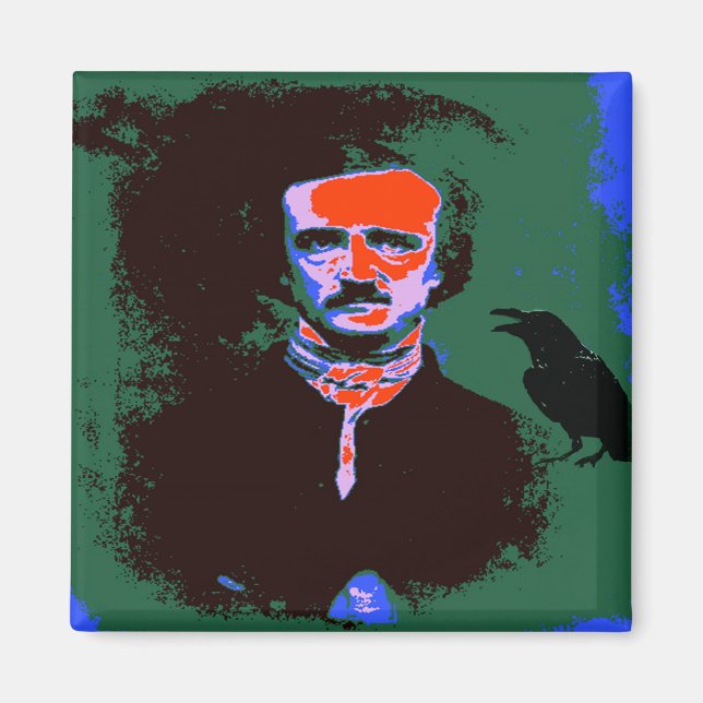 Imã Edgar Allan Poe Pop Art (Frente)