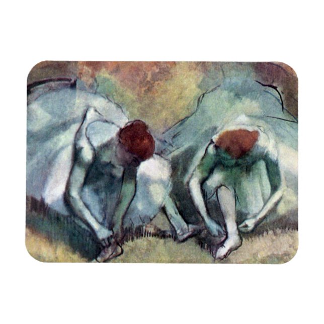 Ímã Edgar Degas - Bailarinas Amarrando Sapatos (Horizontal)