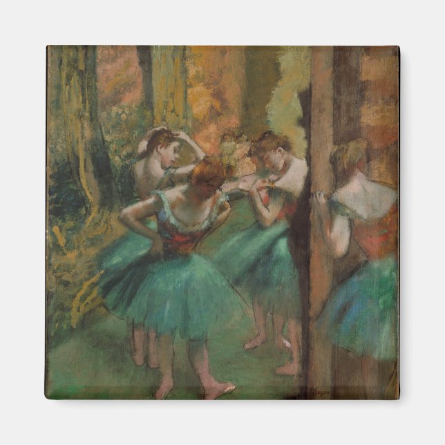 Imã Edgar Degas Dancers Pink e Green (Frente)