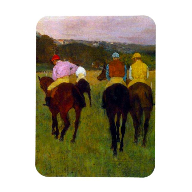 Ímã Edgar Degas Race Horses em Longchamp (Vertical)
