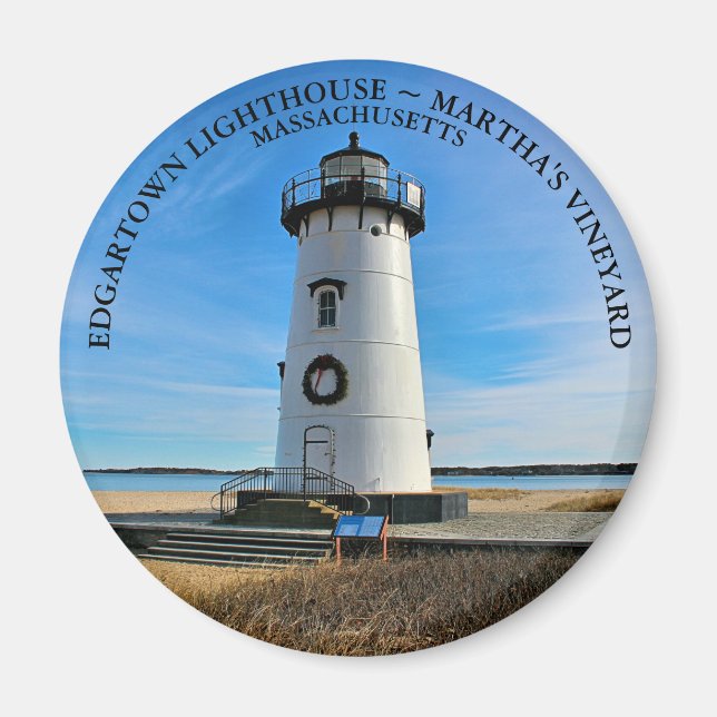 Imã Edgartown Lighthouse, Massachusetts Magnet (Frente)