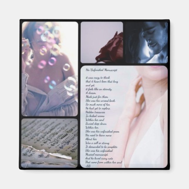 Imã edição 1 de poema manuscrito inacabado (Frente)