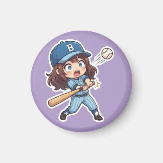 Imã Edição Chibi Baseball - Jogada de Rebatida Bunt