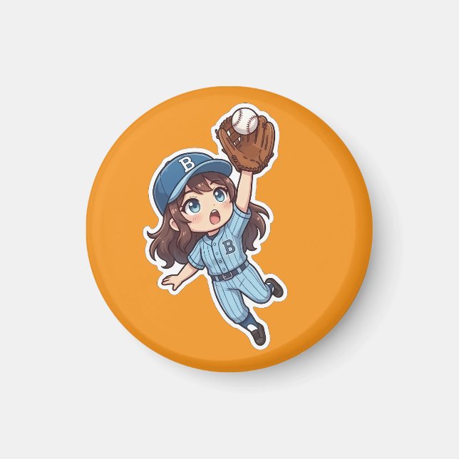 Imã Edição Chibi Baseball - Pega Saltitante (Frente)