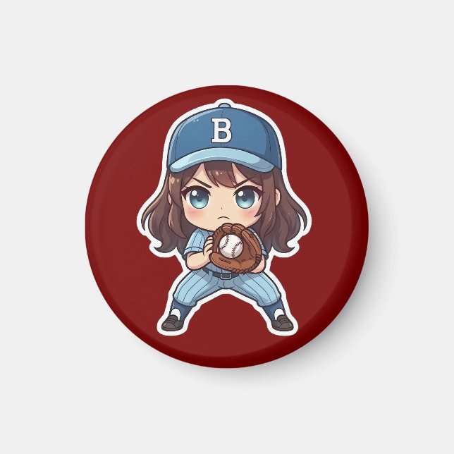 Imã Edição Chibi Baseball - Posição de Prontidão (Frente)