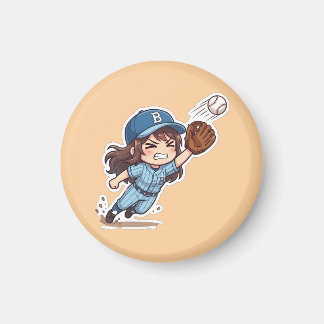 Imã Edição de Beisebol Chibi - Pega de Mergulho