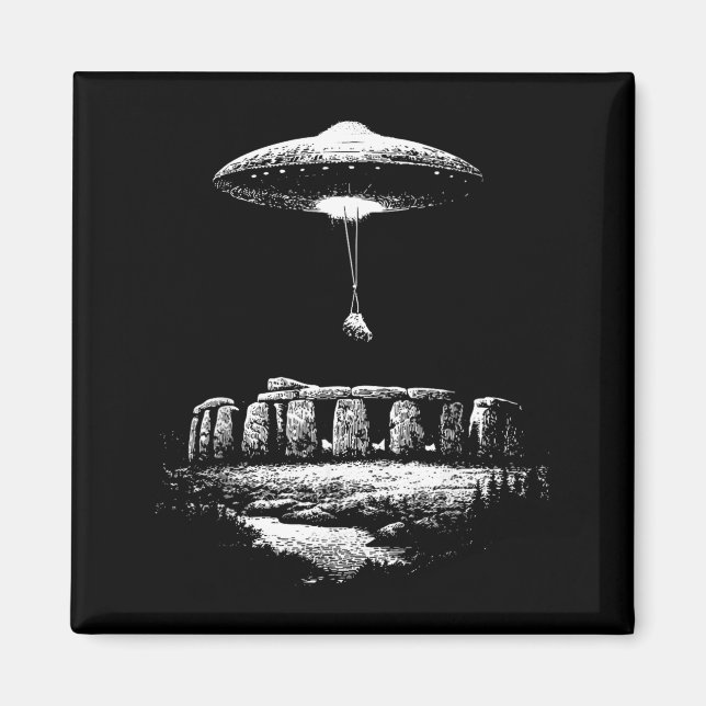 Imã Edifício Ovni Stonehenge Teoria Alien Sci Fi Engra (Frente)
