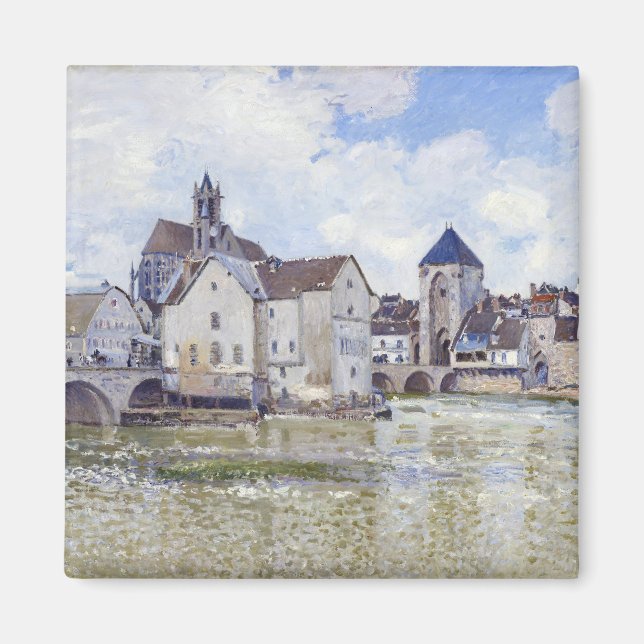 Imã Edifícios Alfred Sisley e pontes com água (Frente)