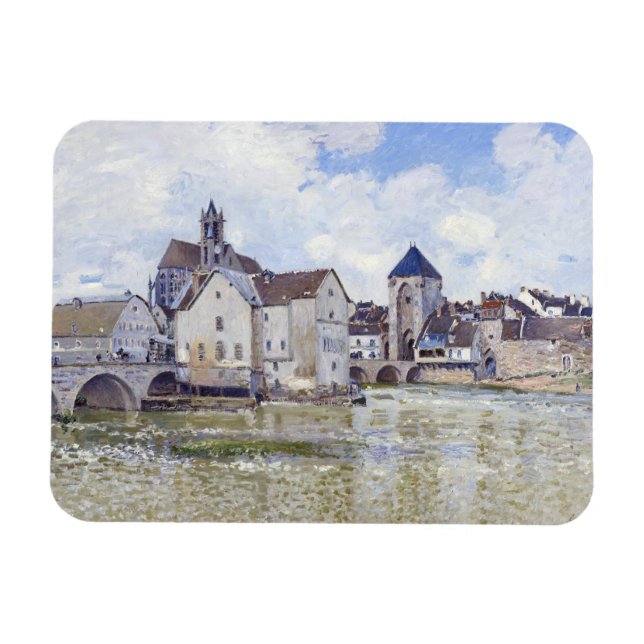 Ímã Edifícios Alfred Sisley e pontes com água (Horizontal)