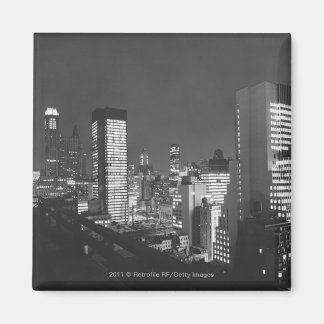 Imã Edifícios municipais à noite em B&W, vista elevada
