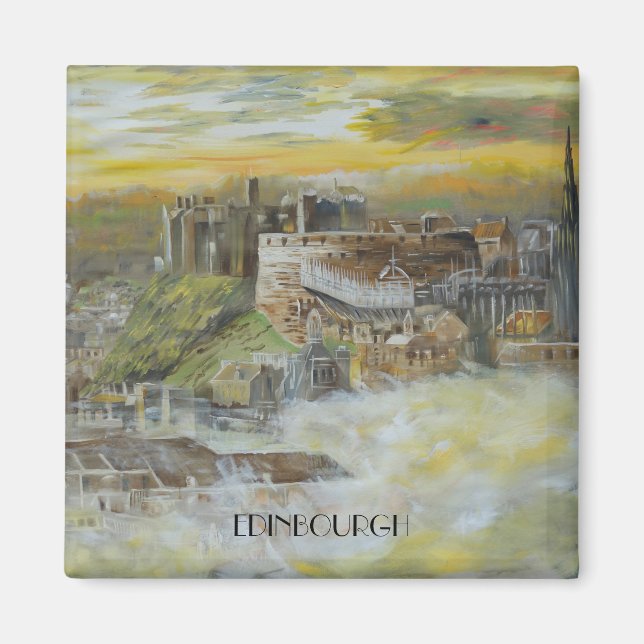 Imã Edinbourgh Castle Ocher Beige painting Escócia (Frente)