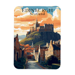 Ímã Edinburgh Castle Scotland Postcard Viagem Magnet